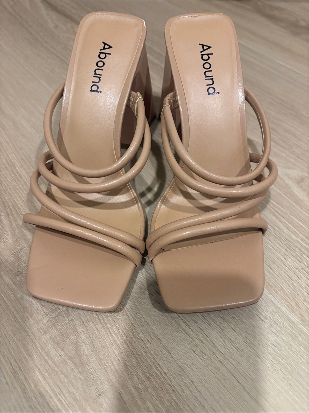 Abound Nude Strappy Block Heels Size 6
